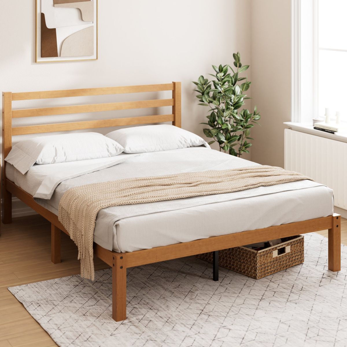 ZINUS - Base de Cama  Zinus  1.5 Plazas Long 105x200x30cm Leah