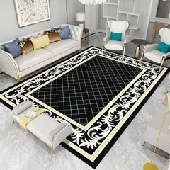 GENERICO - ALFOMBRA ANTIDESLIZANTE CON DISEÑO CUADROS NEGROS 180X200CM