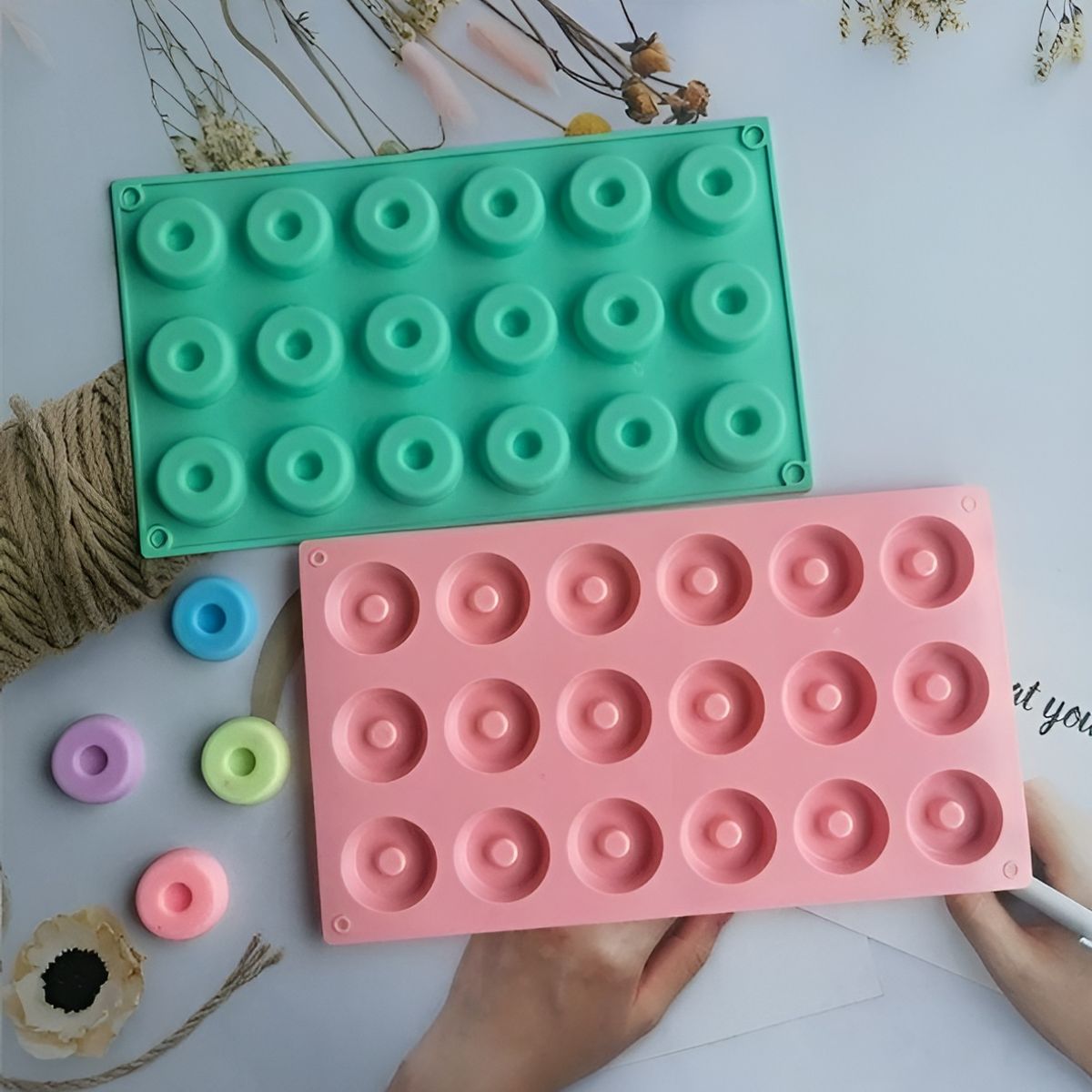 PASTELERIUS - Molde Silicona Moldes Reposteria Molde Mini Donuts 18cav