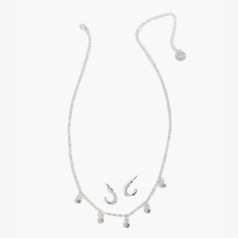 LOUNGE - Set Collar Y Aros Con Strass