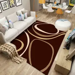 GENERICO - ALFOMBRA ANTIDESLIZANTE CON DISEÑO CAFE 180X200CM