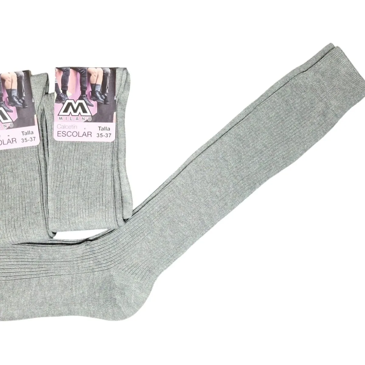 GARSIL - X3 Calceta Larga De Colegio Para Niña - Calcetin Escolar Algodon