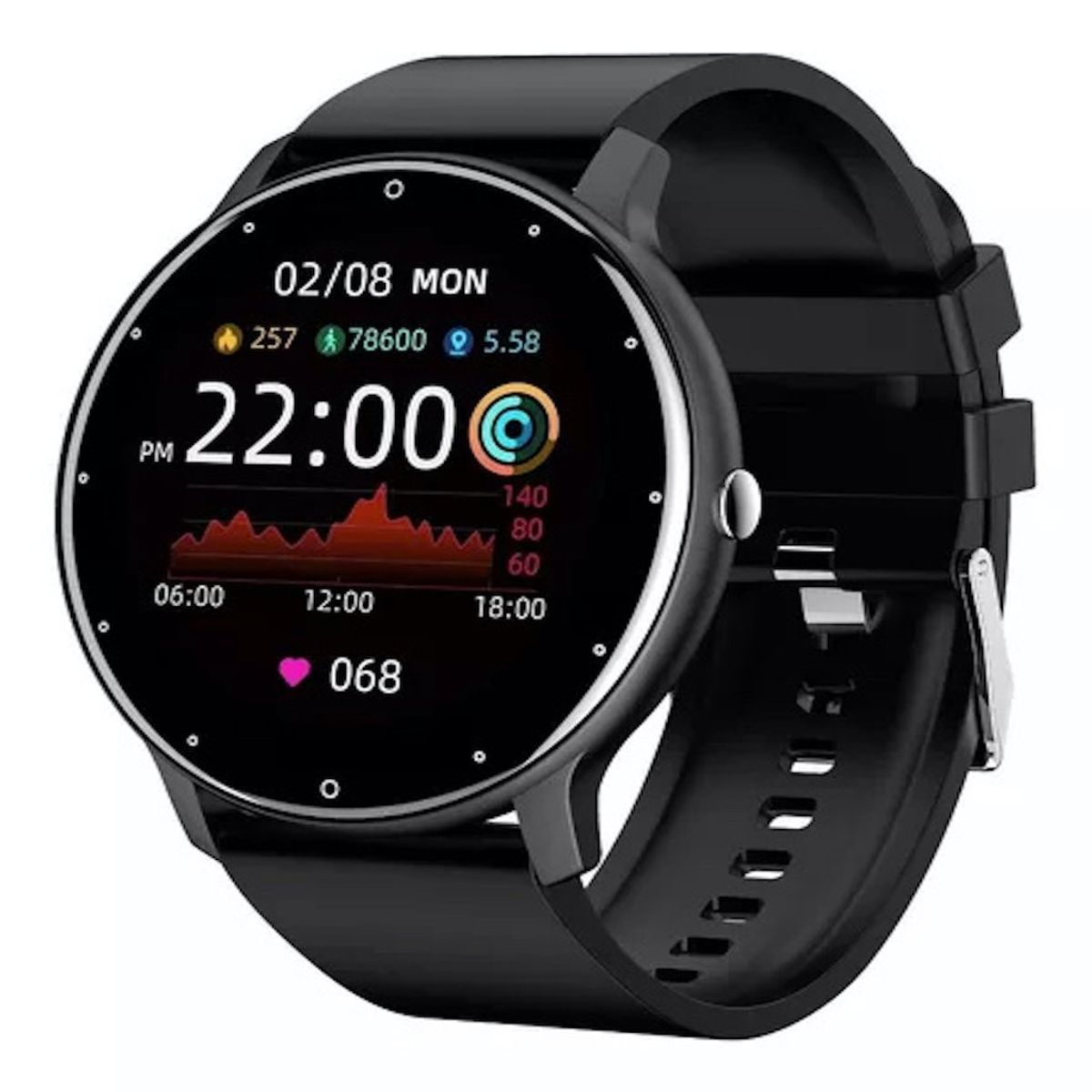 GENERICO - Smartwatch ZL02 - Pantalla Táctil 1.4", Monit. Cardíaco y 10 Modos