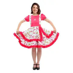 GENERICO - VESTIDO HUASA CHINITA FLOREADO FUCISA/BLANCO S