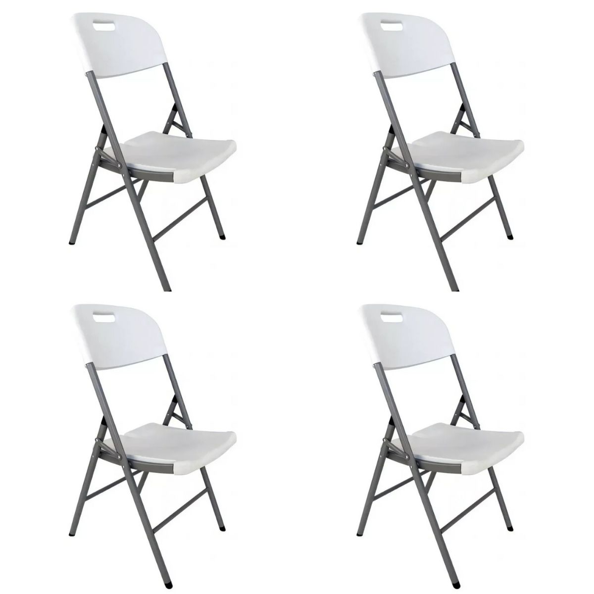 GENERICO - Silla plegable plástica blanca 4 unidades Bighouse