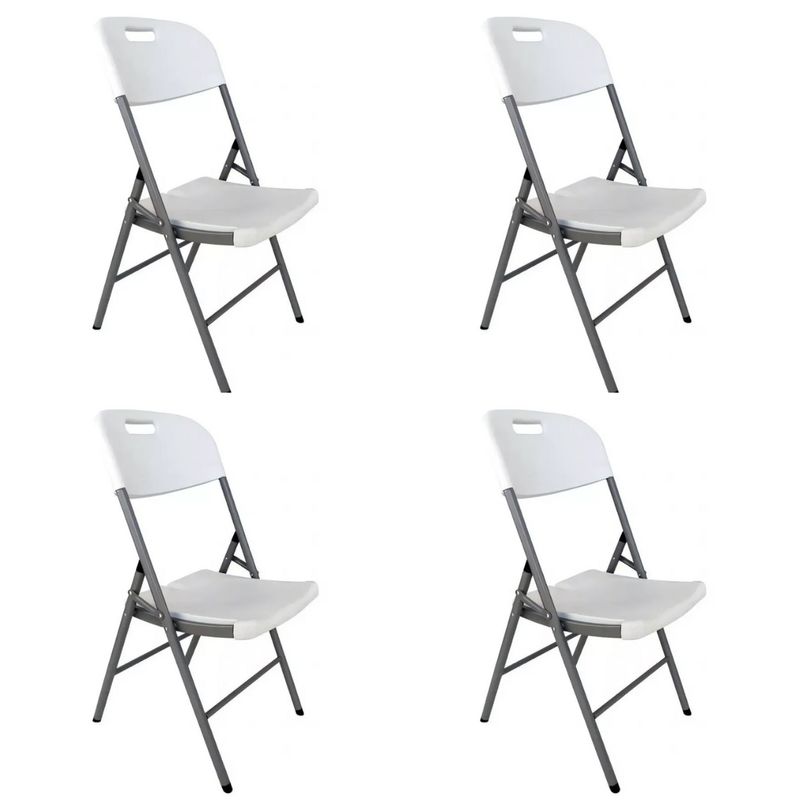 GENERICO - Silla plegable plástica blanca 4 unidades Bighouse