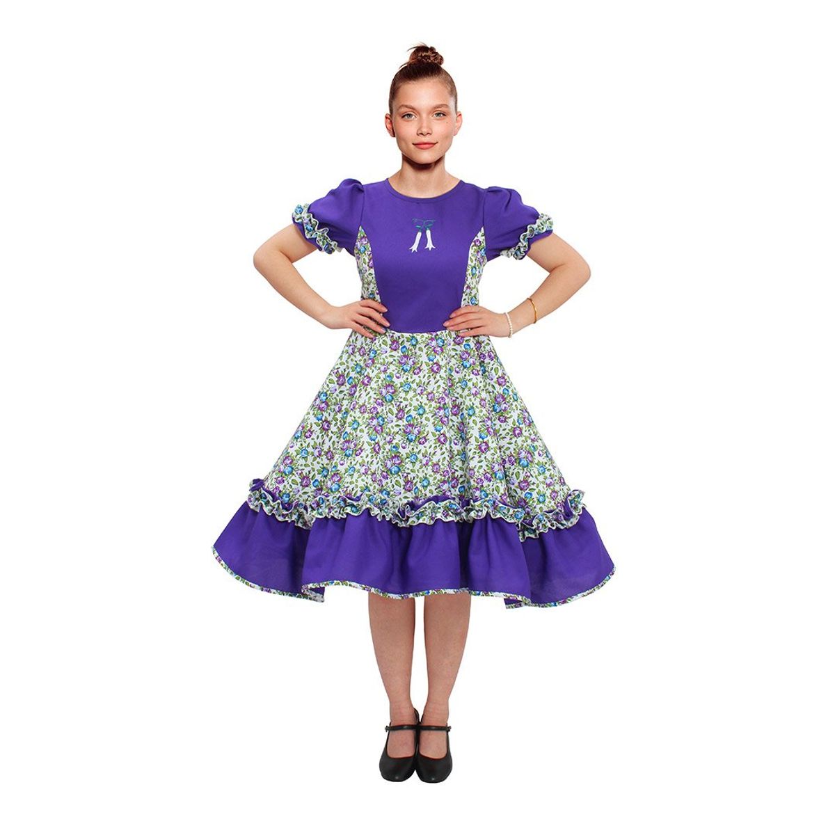 GENERICO - VESTIDO HUASA CHINITA FLOREADO LILA XL