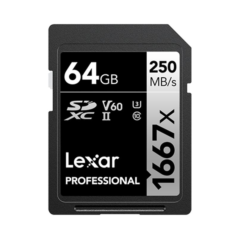 LEXAR - Memoria Sd Lexar Silver Series 1667x 64gb Uhs-ii U3 V60 4k