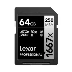 LEXAR - Memoria Sd Silver Series 1667x 64gb Uhs-ii U3 V60 4k