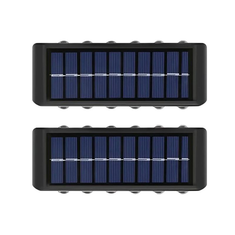 OEM - Pack X 2 Lampara Solar 12 Led Exterior Aplique De Muro