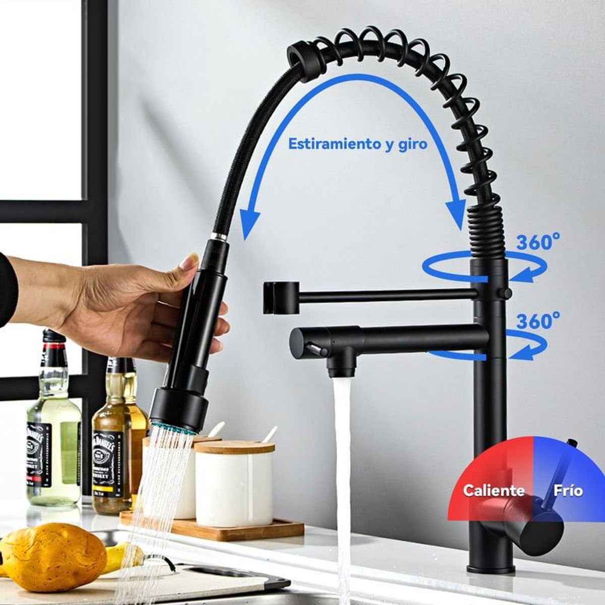 ACTUAL - Llave Monomando Grifo Para Lavaplatos 2 en 1 Extensible