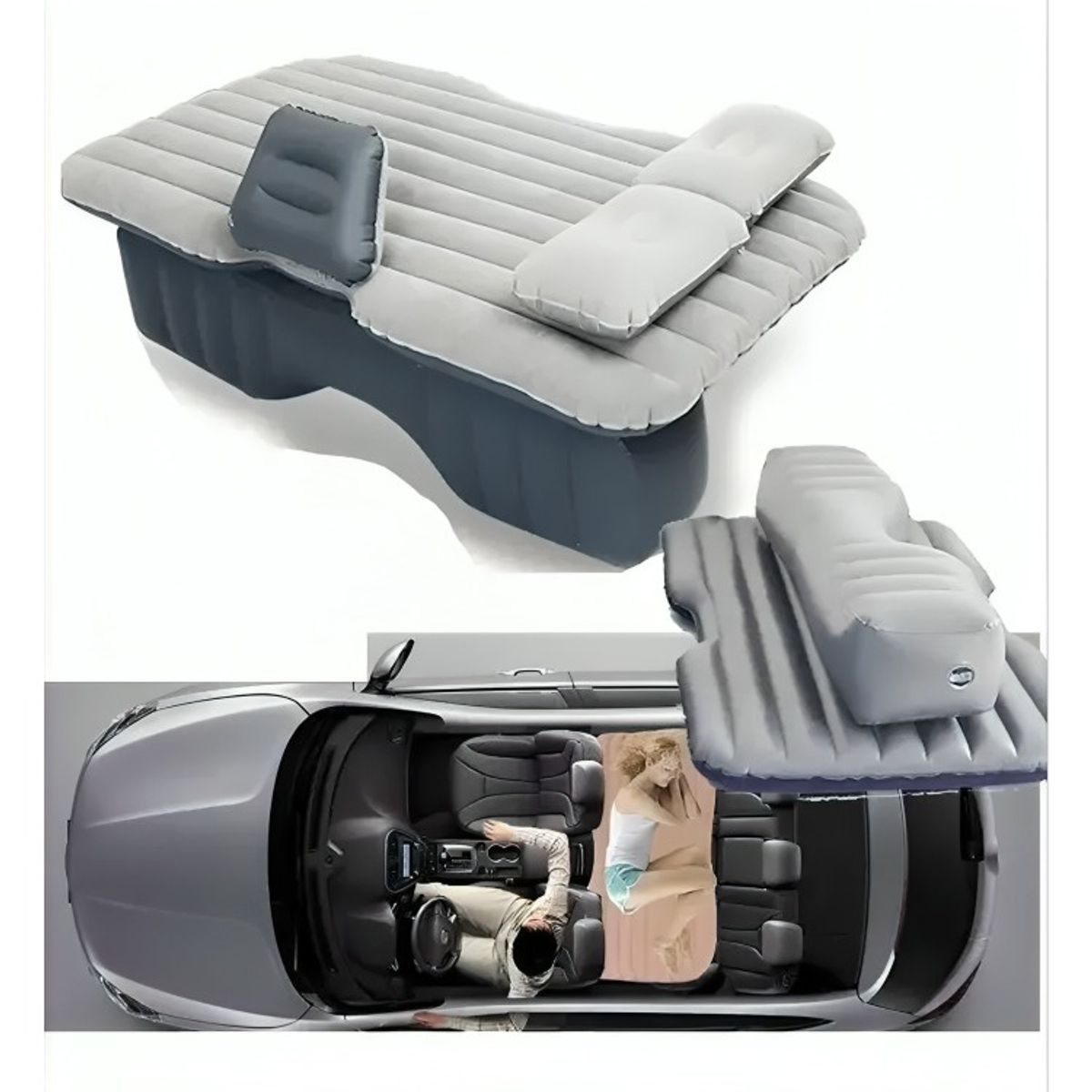 OEM - Colchon Inflable Con Compresor 12v Y 2 Almohadas Para Auto.