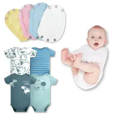 TEDMIMAK - Pack 4 Unidades Extensor Body Bebé +Pack 4 Bodys Niño Blue Dogs