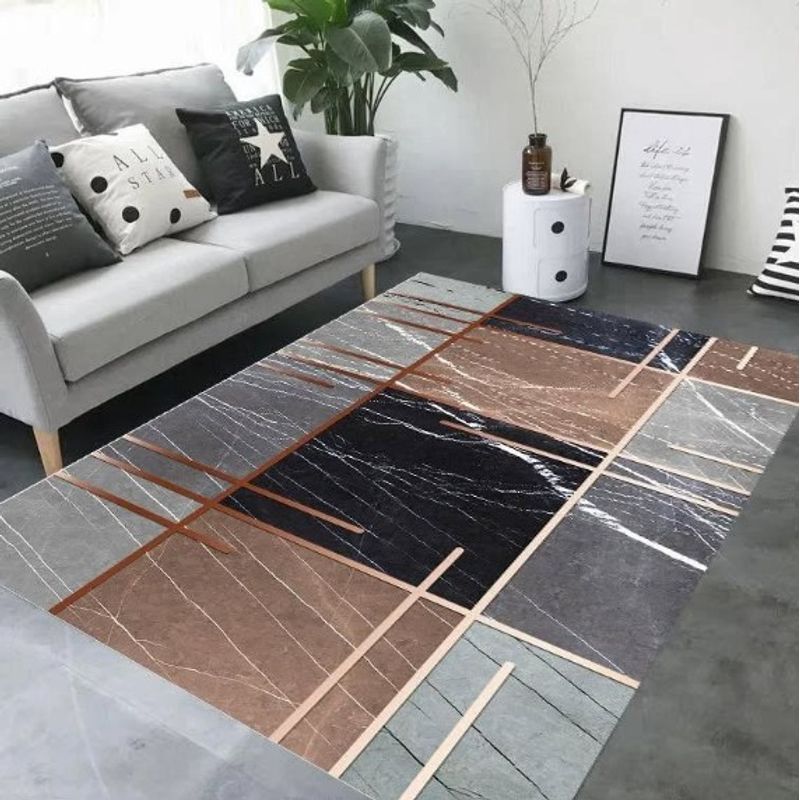 GENERICO - ALFOMBRA ANTIDESLIZANTE CON DISEÑO CUADROS MARMOL 200X240CM