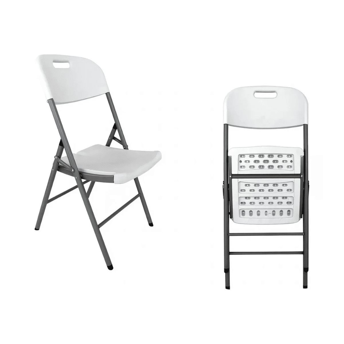 GENERICO - Silla plegable plastica blanca 46x53x83cm