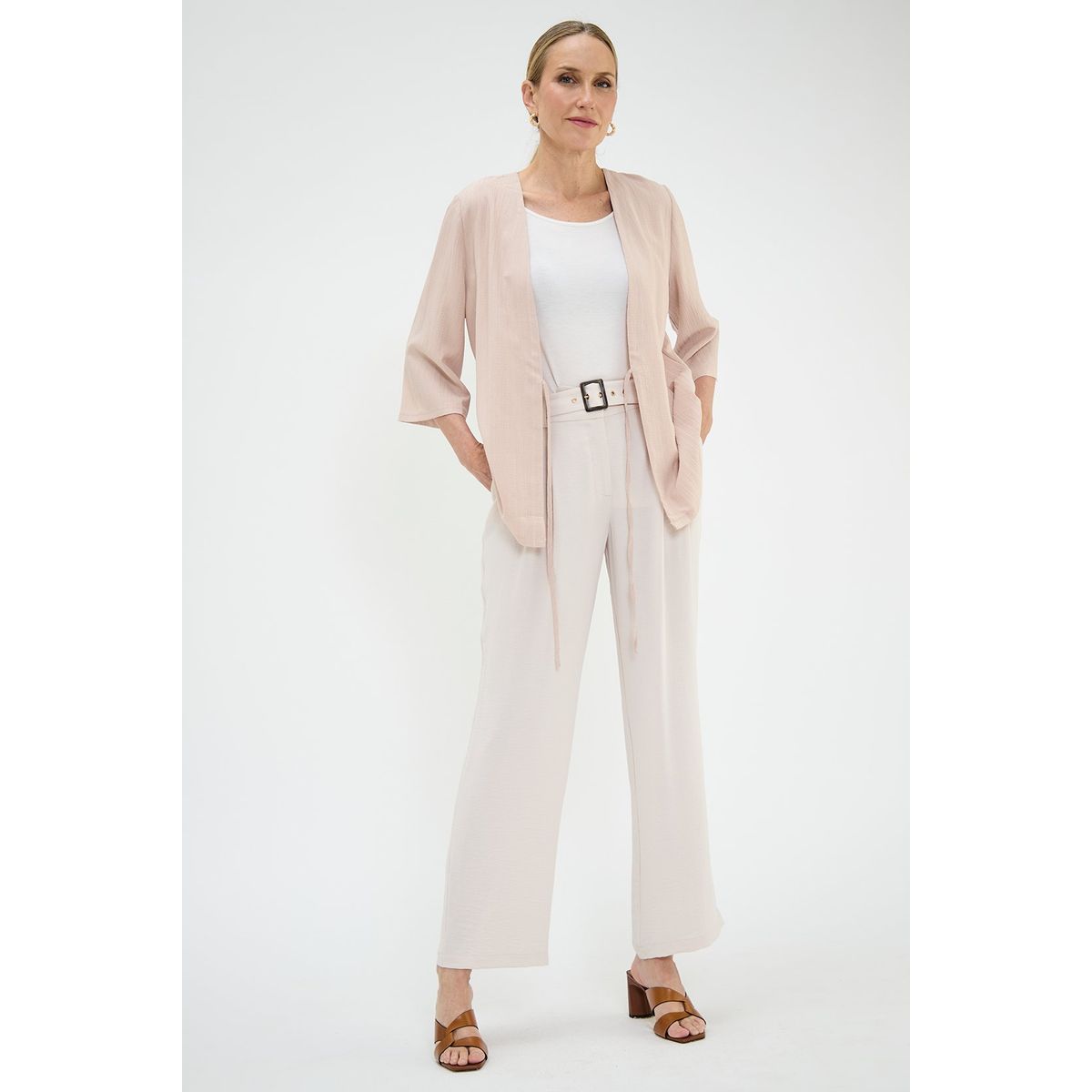 MA GRIFFE - Tapado Beige Mujer Magriffe