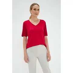 MA GRIFFE - Polera Manga Corta Fucsia Mujer Magriffe