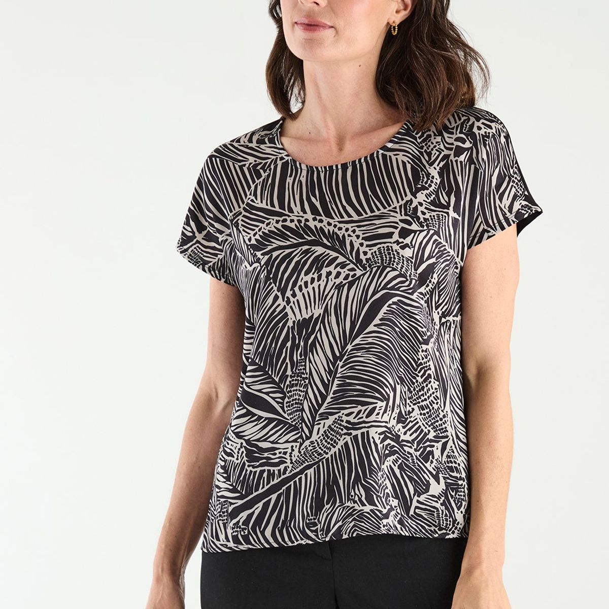 MA GRIFFE - Polera Manga Corta Negro Mujer Magriffe