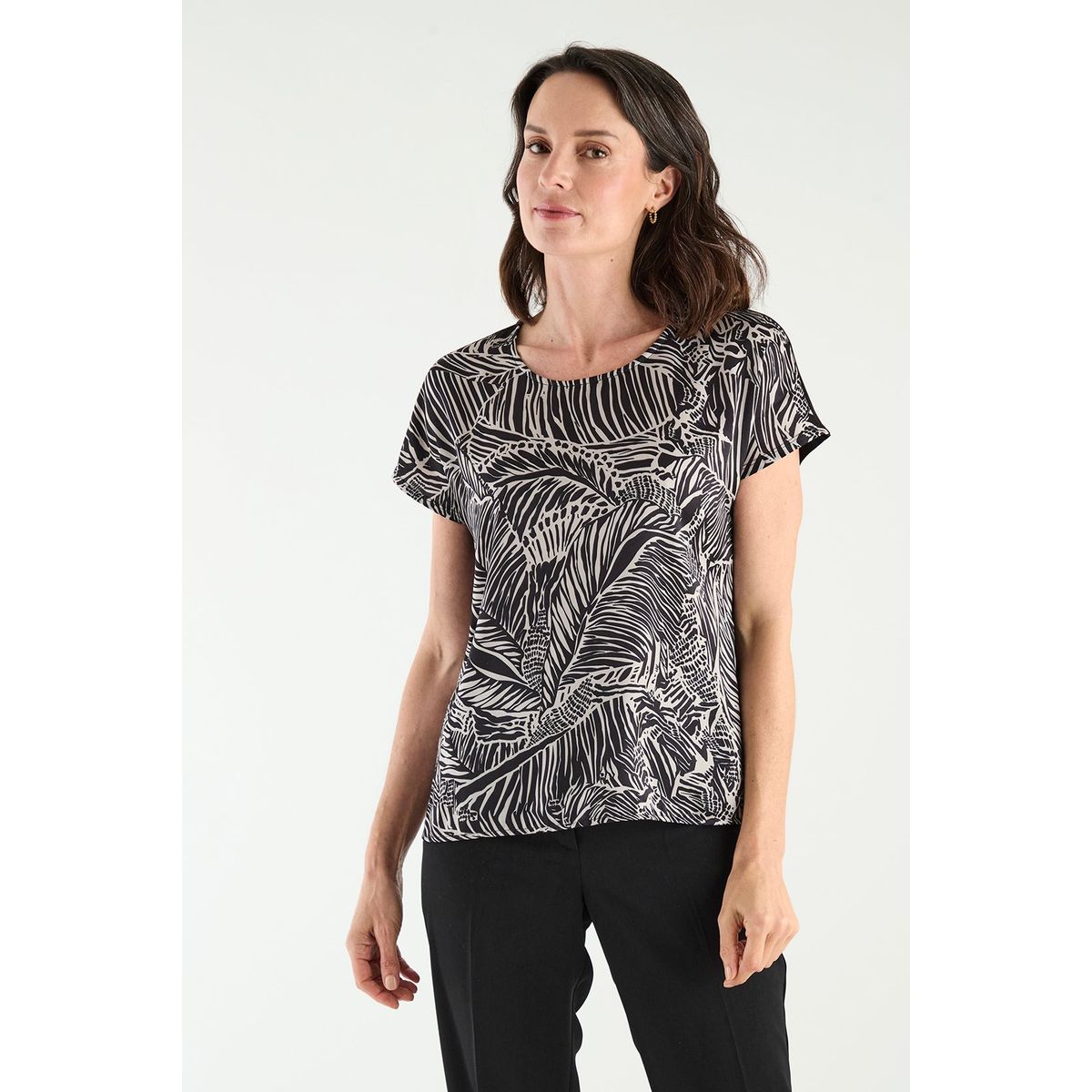 MA GRIFFE - Polera Manga Corta Negro Mujer Magriffe