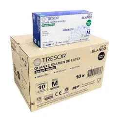 REUTTER - Pack 10 Cajas Guantes Látex Sin Polvo Tresor - Talla M