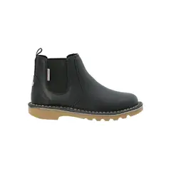 HUSH PUPPIES - Botín Escolar Cuero Negra Niña Spring Boot