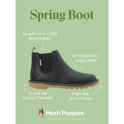 Imagen 2 del producto Botín Escolar Cuero Negra Niña Spring Boot