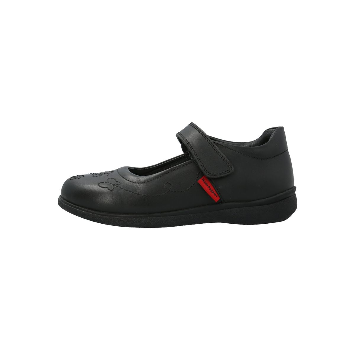 HUSH PUPPIES - Guillermina Escolar Cuero Negra Niña Geory HUSH PUPPIES