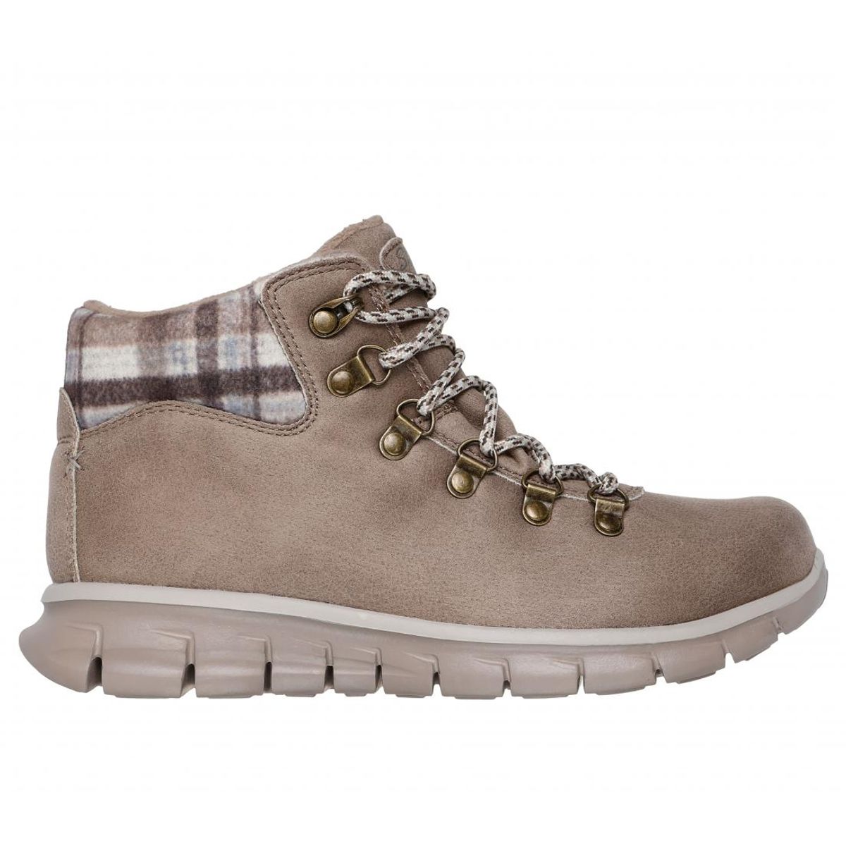 SKECHERS - Bototos Mujer Synergy Plaid Mood Beige Skechers