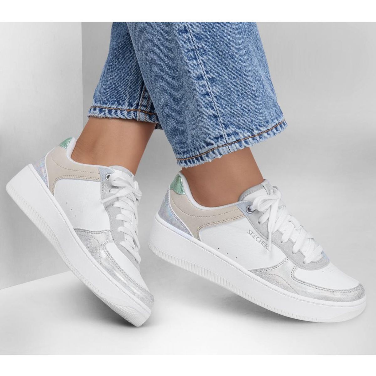 SKECHERS - Zapatilla Mujer Sport Court 20Pretty Factor Blanco Skechers