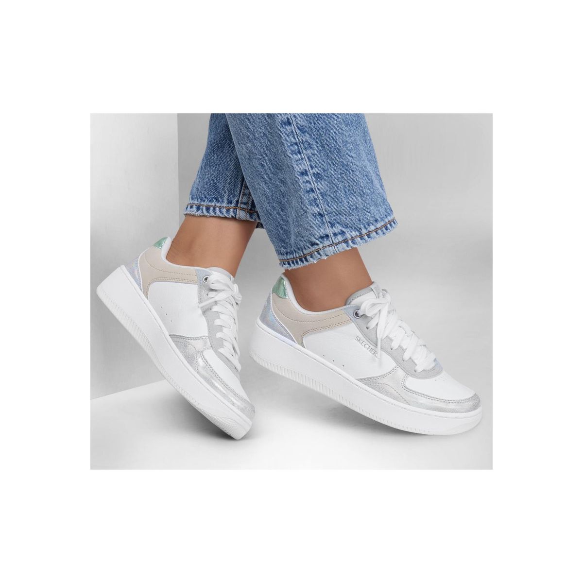 SKECHERS - Zapatilla Mujer Sport Court 20Pretty Factor Blanco Skechers