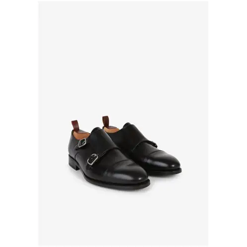 SCALPERS - Zapatos Double Monk Vestir Piel Black