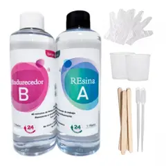 GENERICO - Resina Epóxica Cristal 11 946ml + Accesorios Alto Brillo