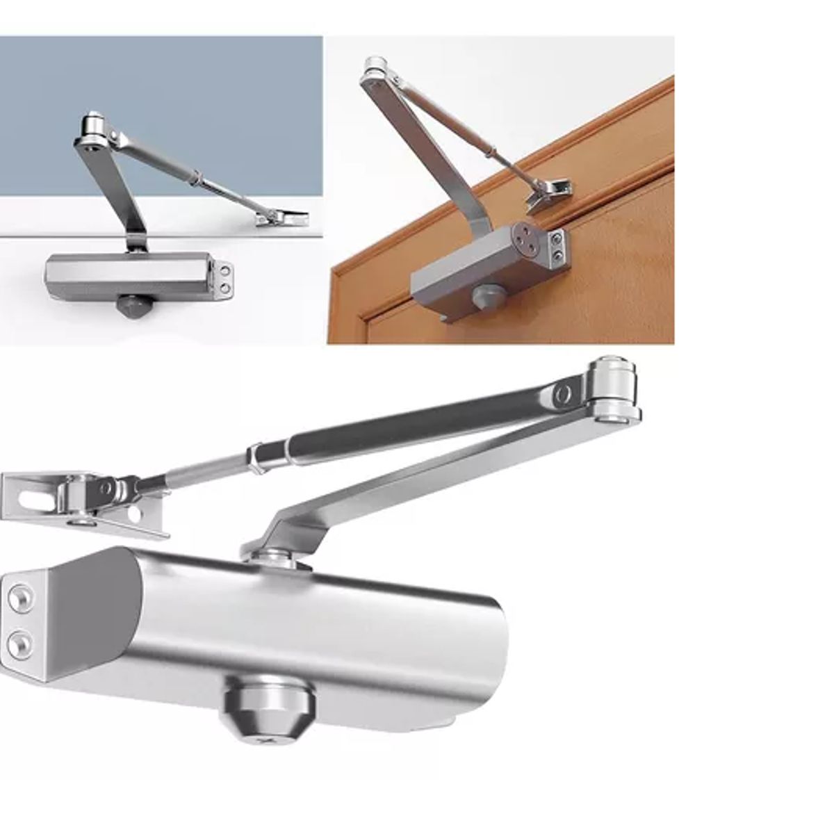 GENERICO - Brazo Hidraulico Cierre Puerta Automatico 40-65kg Tipo Hogar