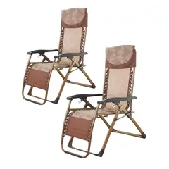 GENERICO - Pack de 2 sillas reposeras reclinable