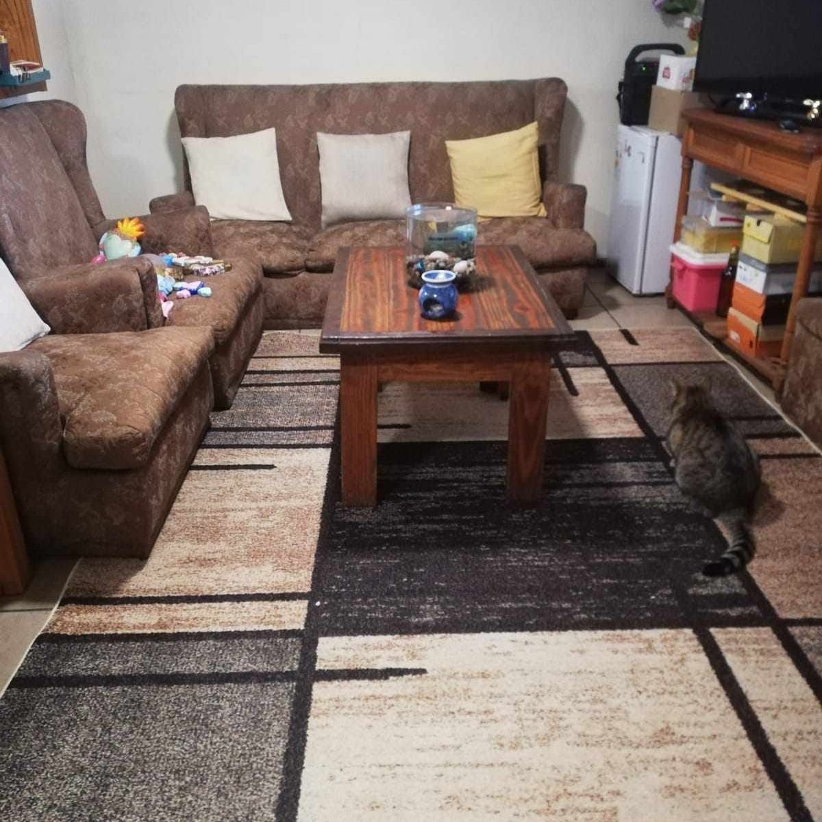 GENERICO - ALFOMBRA PARA LIVING ANTIDESLIZANTE CON DISEÑOS TRIDIMENCIONALES