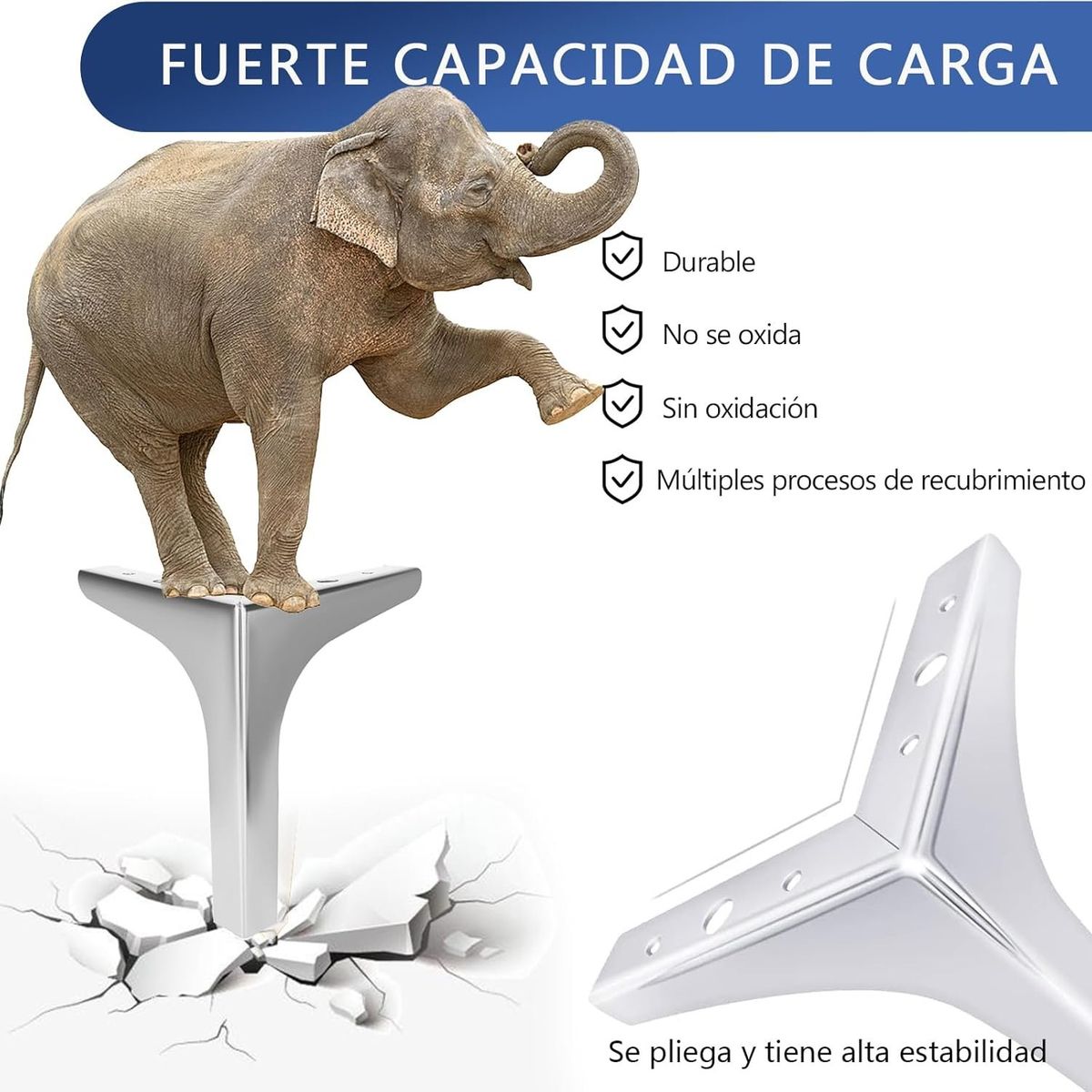 KUANGYE - Patas De Muebles Elevadores De Cama Sofá Apilables 4pcs 13cm