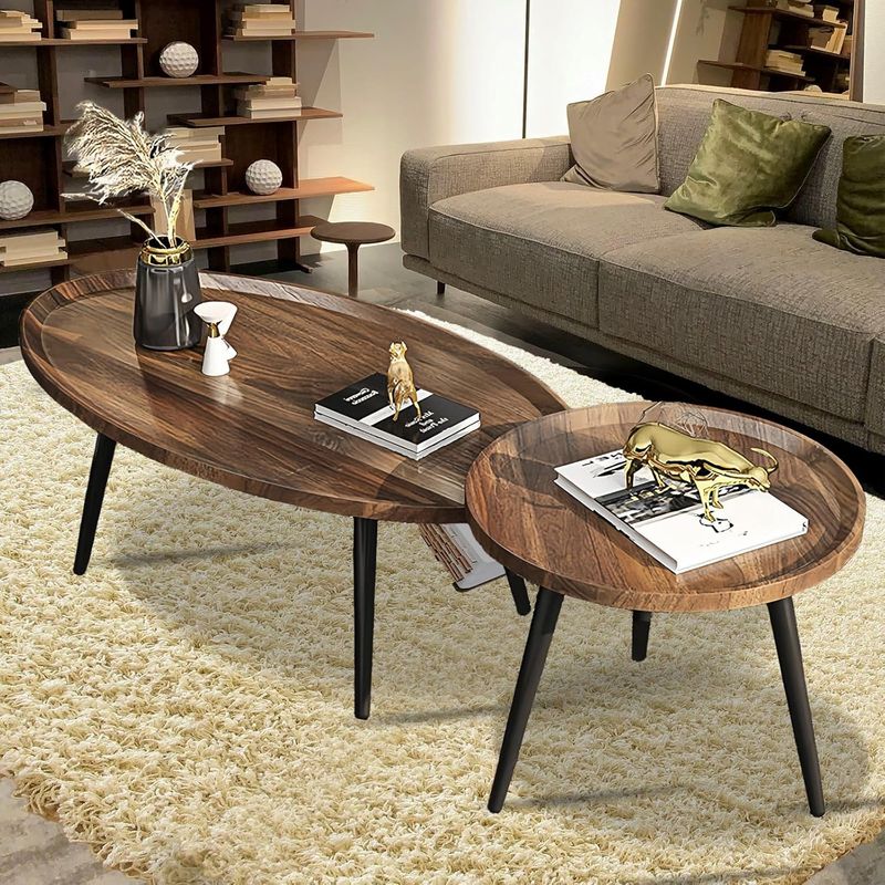 ARTDIY - Juego Mesa De Centro Living Vanguardia Madera Nactural