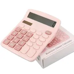 GENERICO - Calculadora multifuncion de 12 digitos rosada