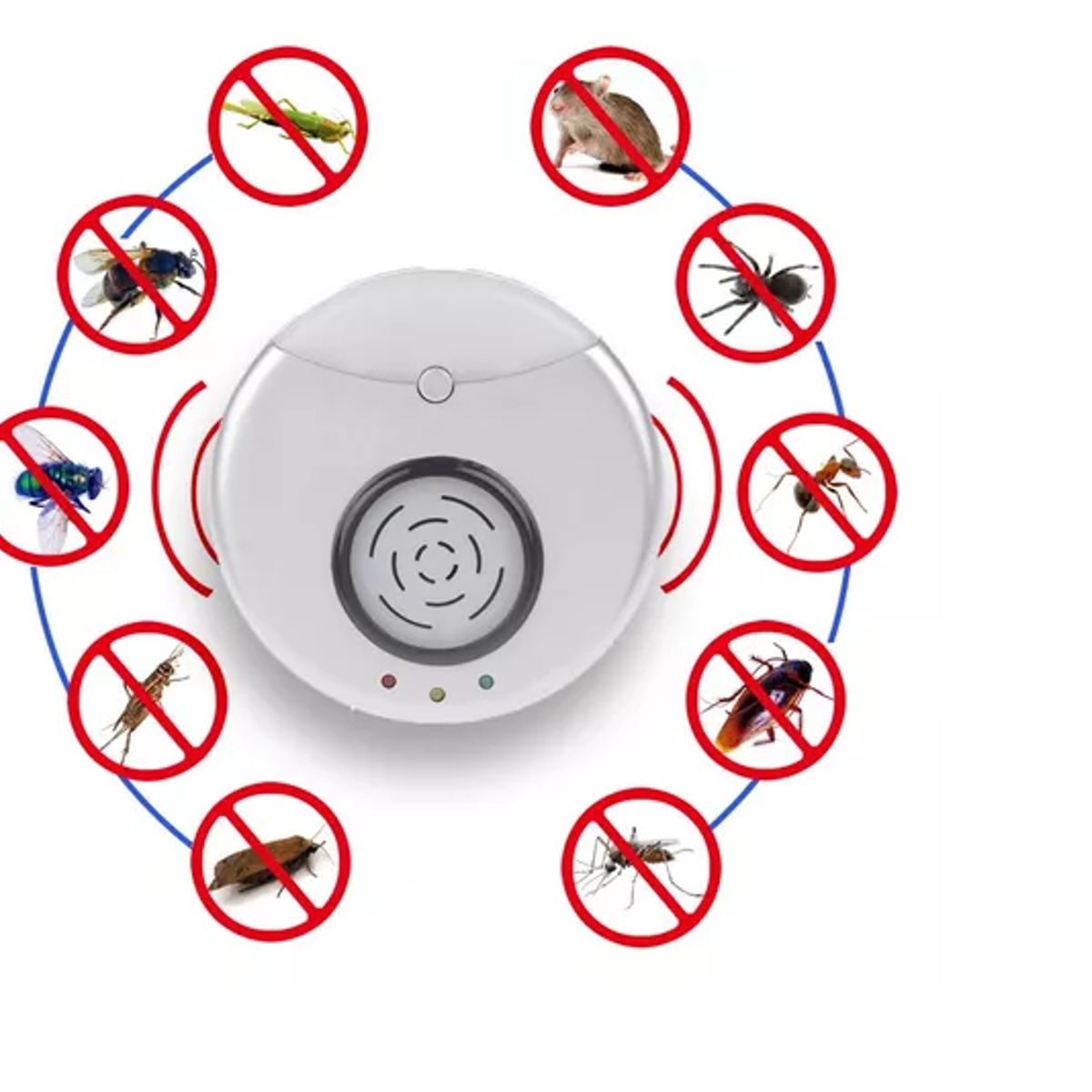 GENERICO - Repelente Ultrasónico Para Insectos Ratones - 30m 50hz