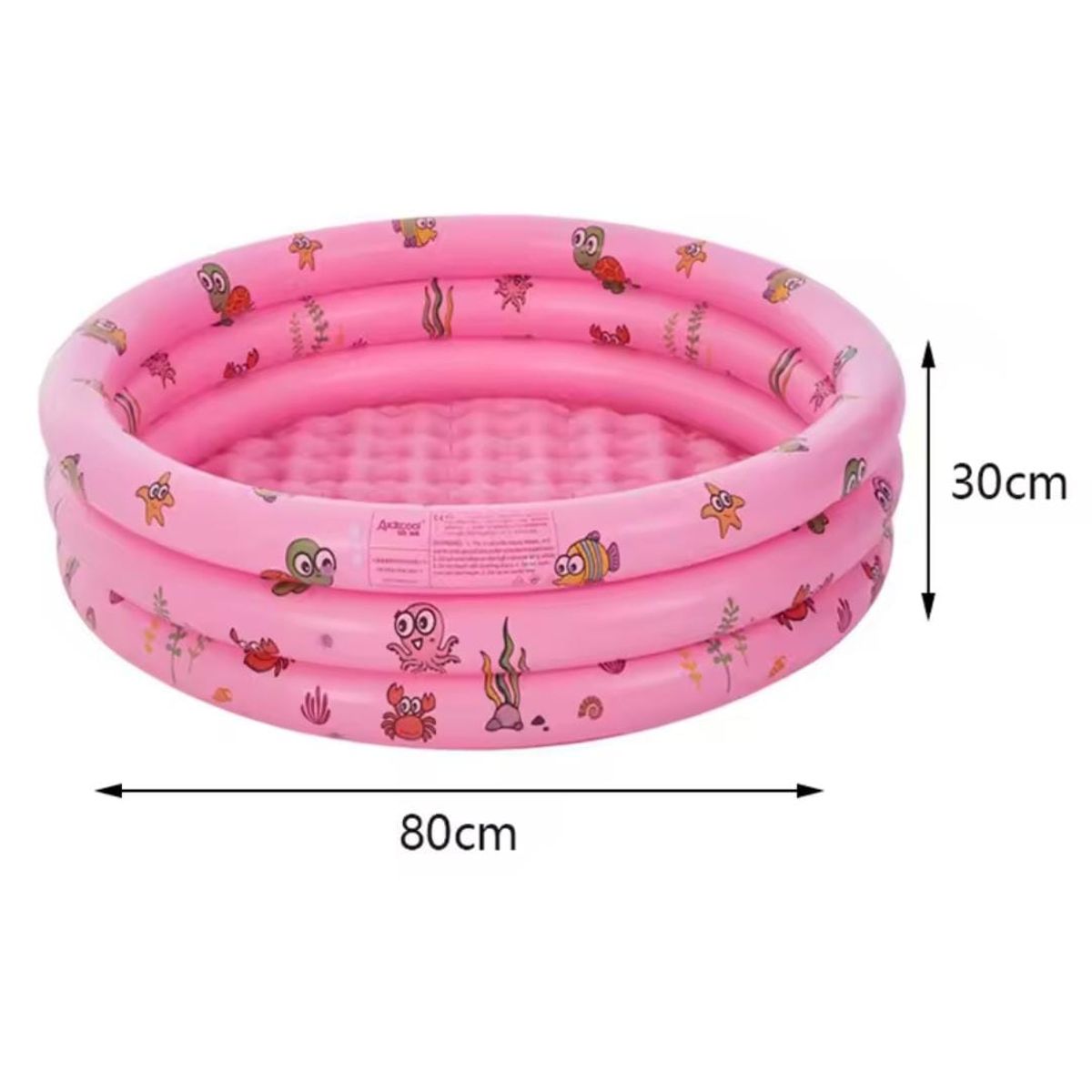 GENERICO - Piscina Inflable antideslizante para niños 3 anillos 80x35 rosada
