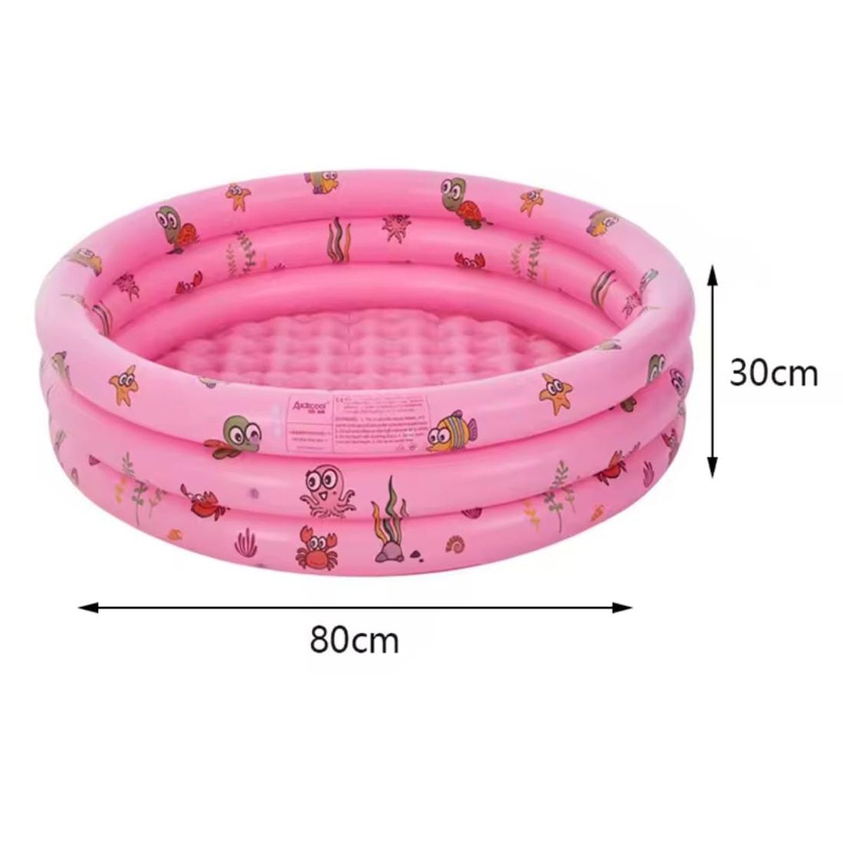 GENERICO - Piscina Inflable antideslizante para niños 3 anillos 80x35 rosada