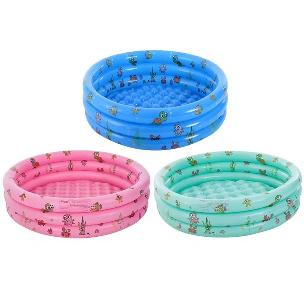 GENERICO - Piscina Inflable antideslizante para niños 3 anillos 100x35 rosada