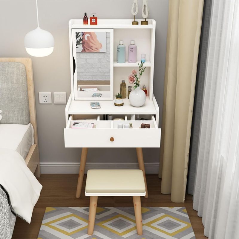 ARTDIY - Tocador Con Taburete Y Espejo Giratorio 6040127cm