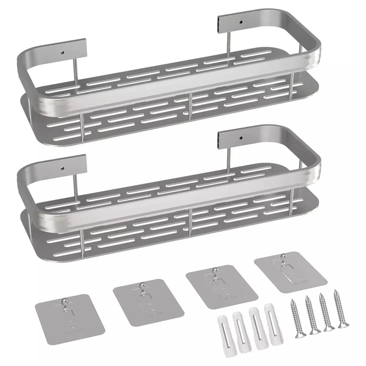 KUANGYE - Organizador De Ducha Set X2 Repisa Baño Adhesivo