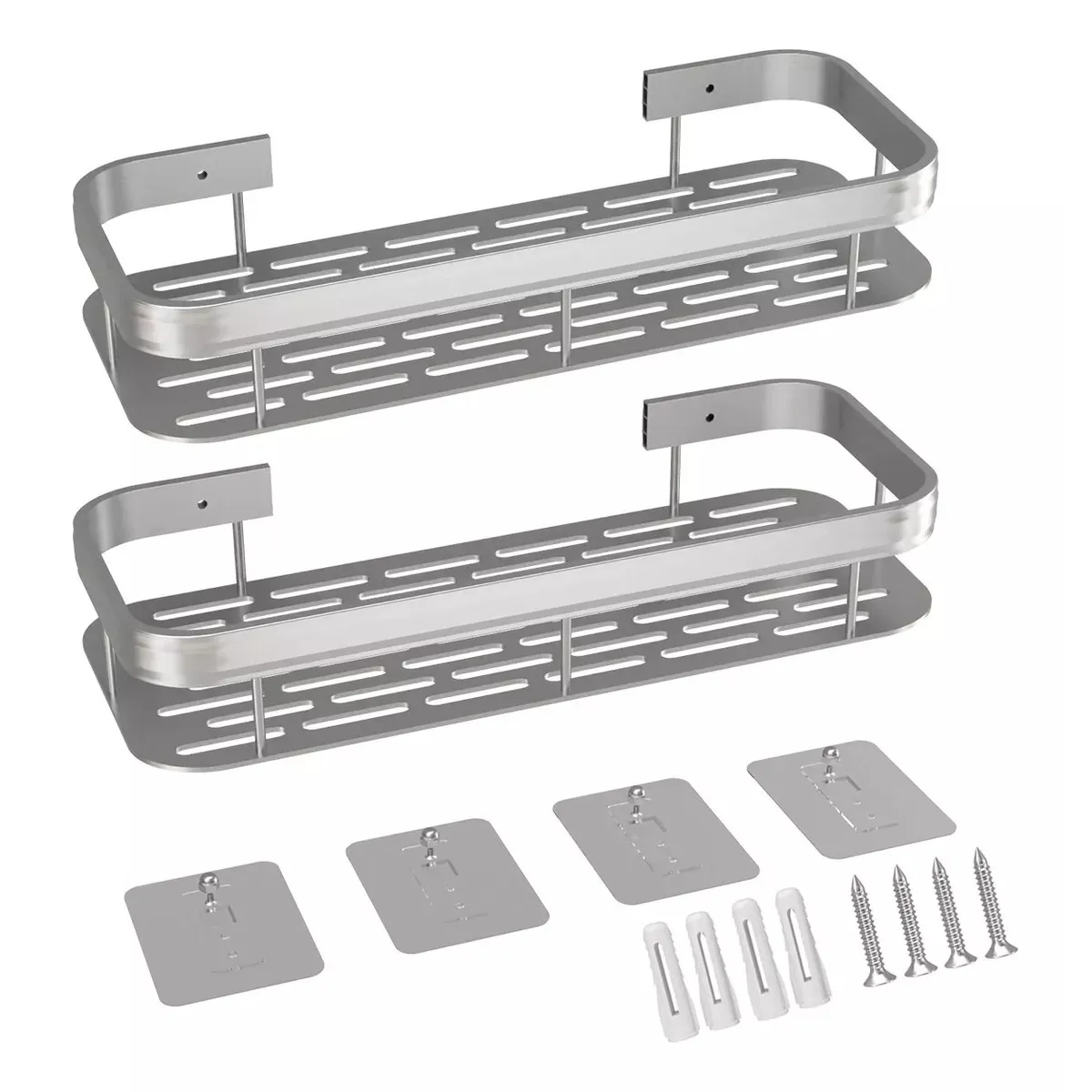 KUANGYE - Organizador De Ducha Set X2 Repisa Baño Adhesivo