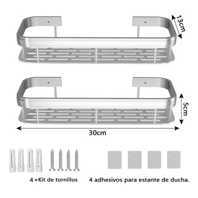 Imagen 2 del producto Organizador De Ducha Set X2 Repisa Baño Adhesivo
