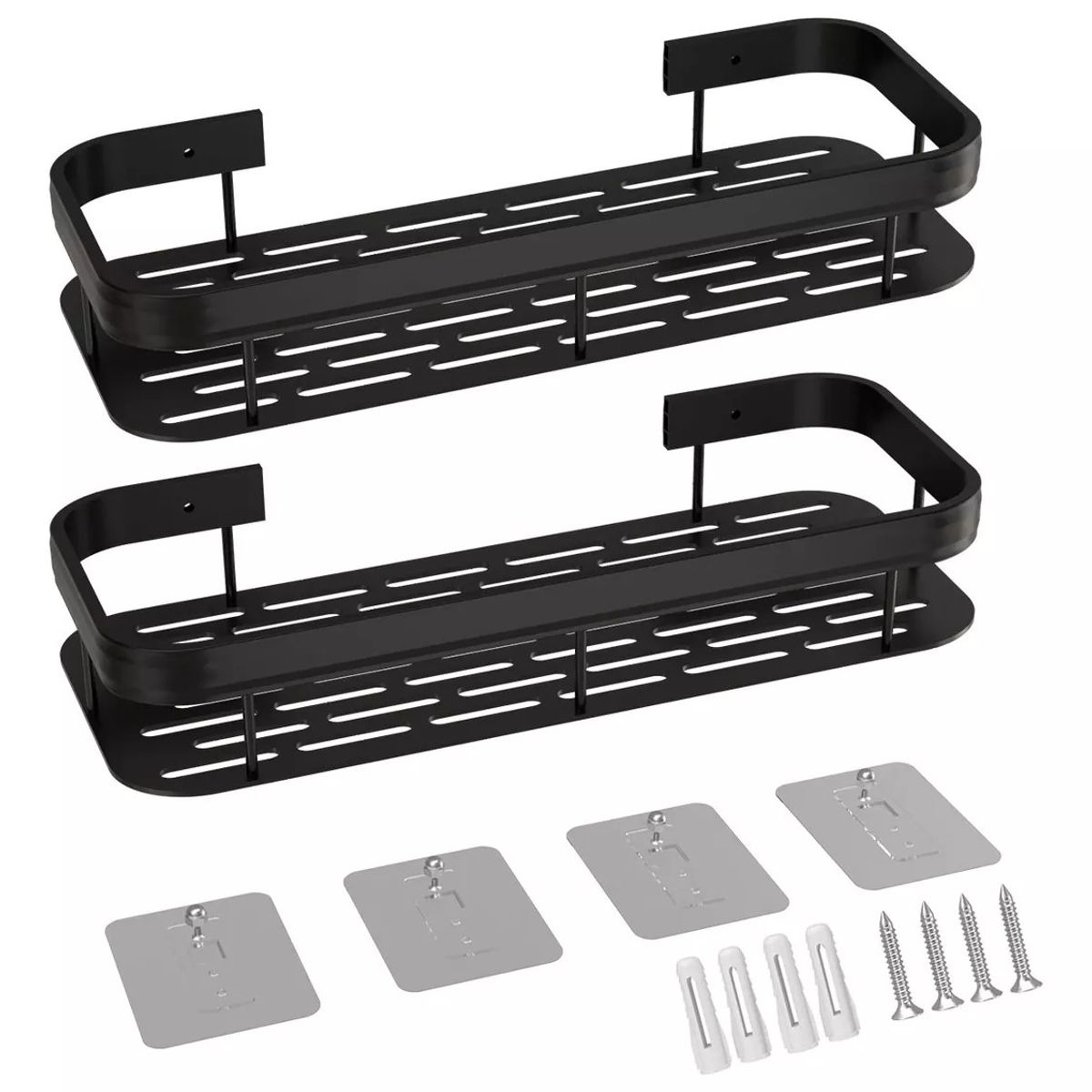 KUANGYE - Organizador De Ducha Set X2 Repisa Baño Adhesivo