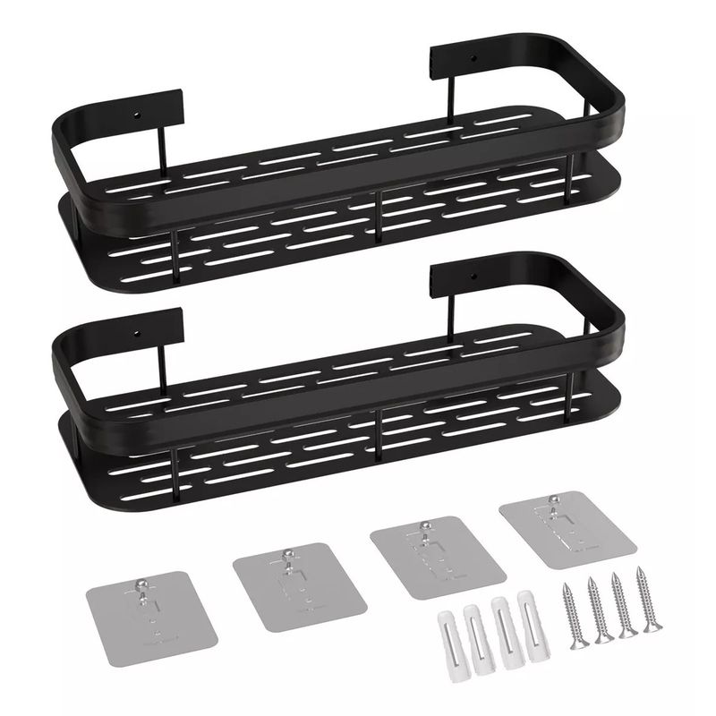 KUANGYE - Organizador De Ducha Set X2 Repisa Baño Adhesivo