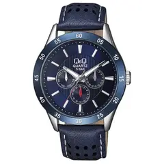 Q&Q - Reloj Ce02j502y Hombre Analogo Cuero