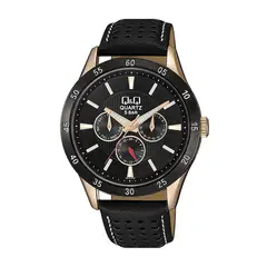 Q&Q - Reloj Ce02j532y Hombre Analogo Cuero